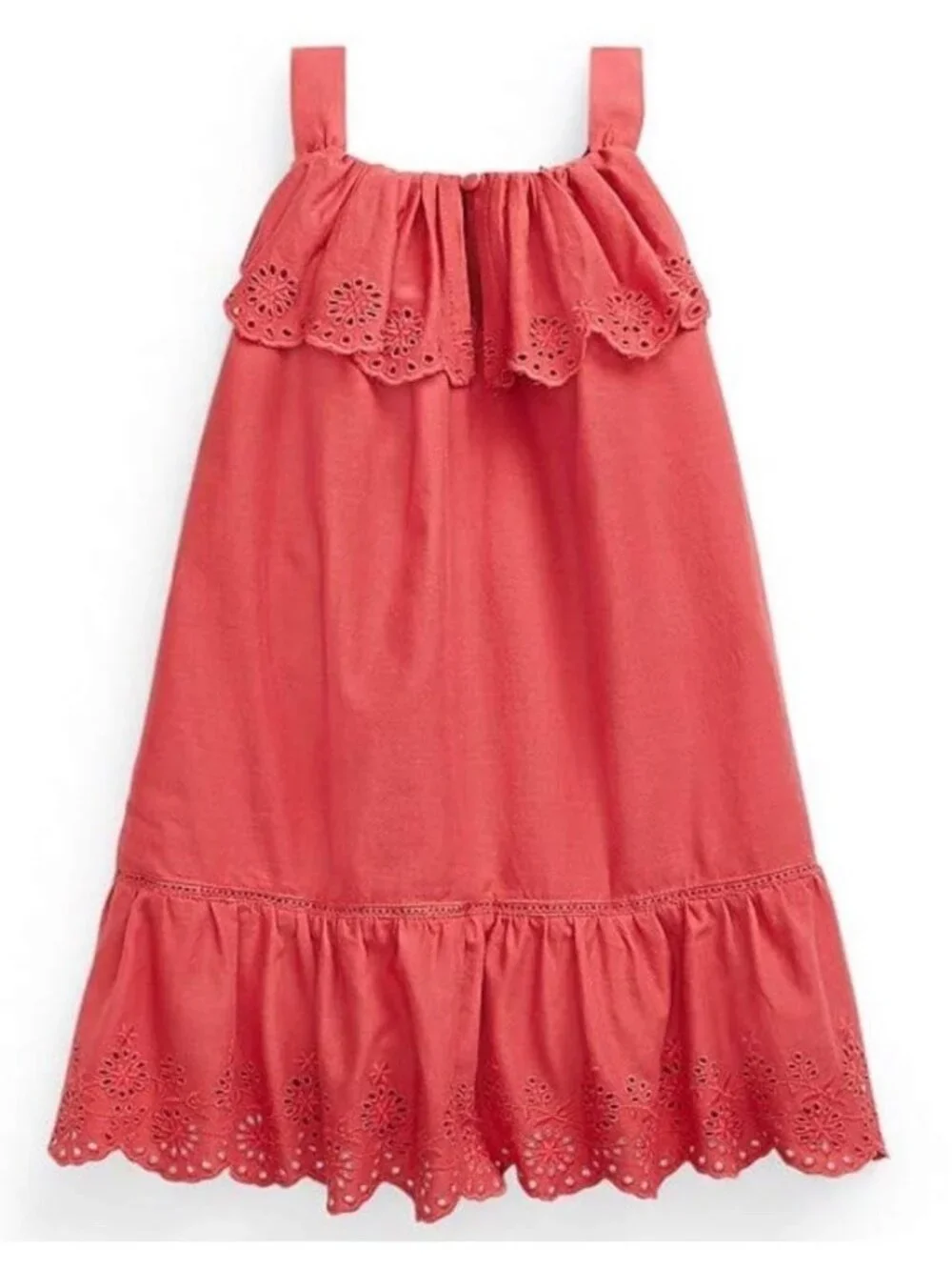 Ralph Lauren POLO Baby Girl Ruffled Eyelet Dress 12 Month